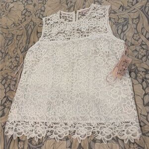 Nanette Lepore White Lace Tank Top